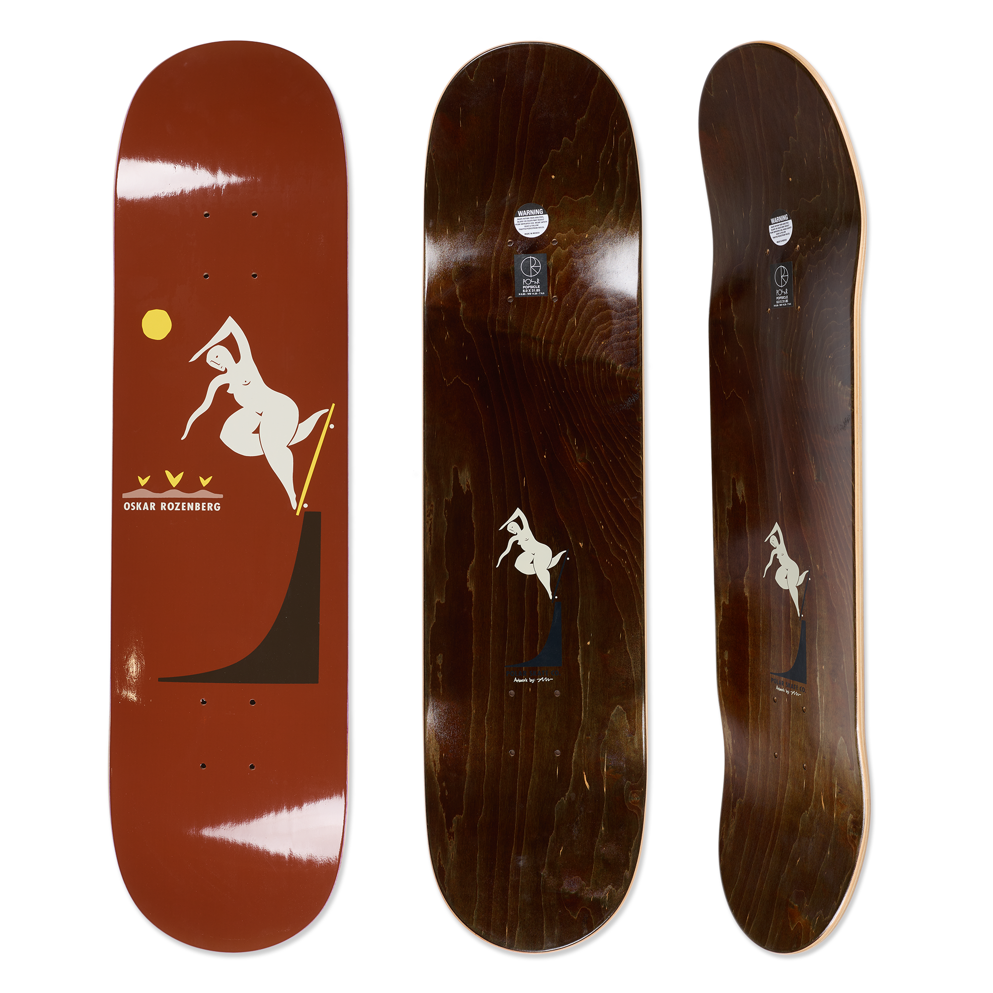 Deck | Oskar Rozenberg - Bs Noseblunt - Burnt Red – Polar Skate Co.
