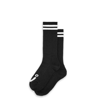 Rib Socks | Long | Happy Sad - Black/White