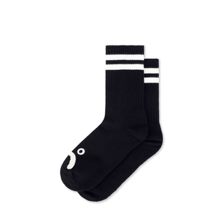 Rib Socks | Happy Sad - Black/White