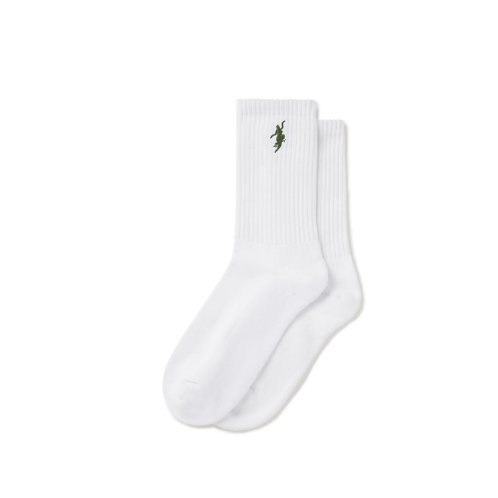 Rib Socks | No Comply - White / Army Green