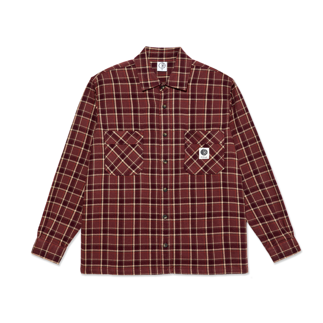 Mike LS Shirt | Flannel - Oxblood Check – Polar Skate Co. Mike LS Shirt | Flannel - Oxblood Check – Polar Skate Co.