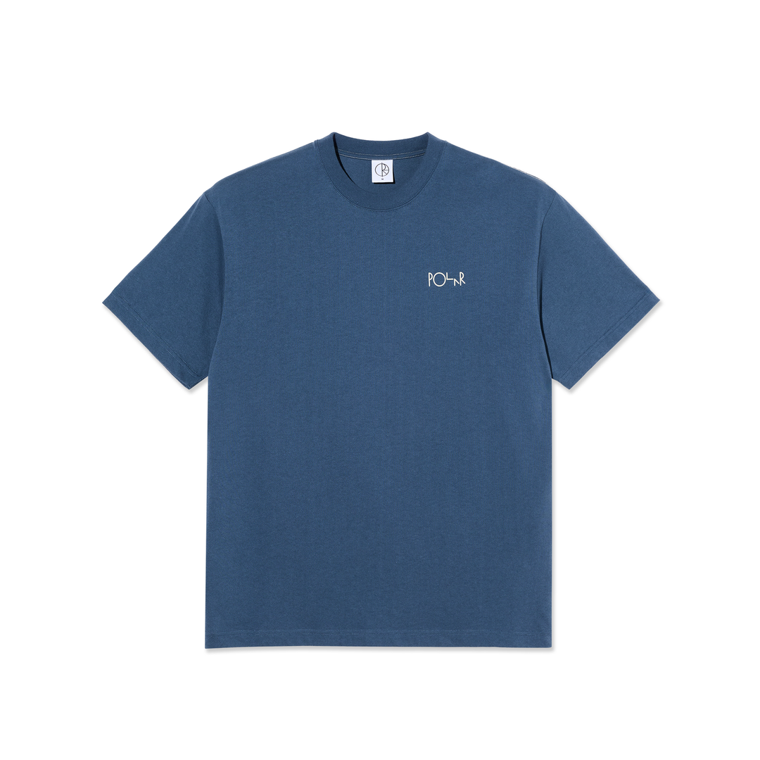 Contrast Tee I Stroke Logo - Grey Blue
