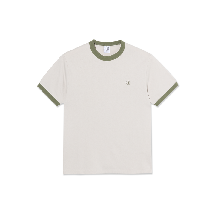 Ringer Tee - Pale Taupe/Army Green