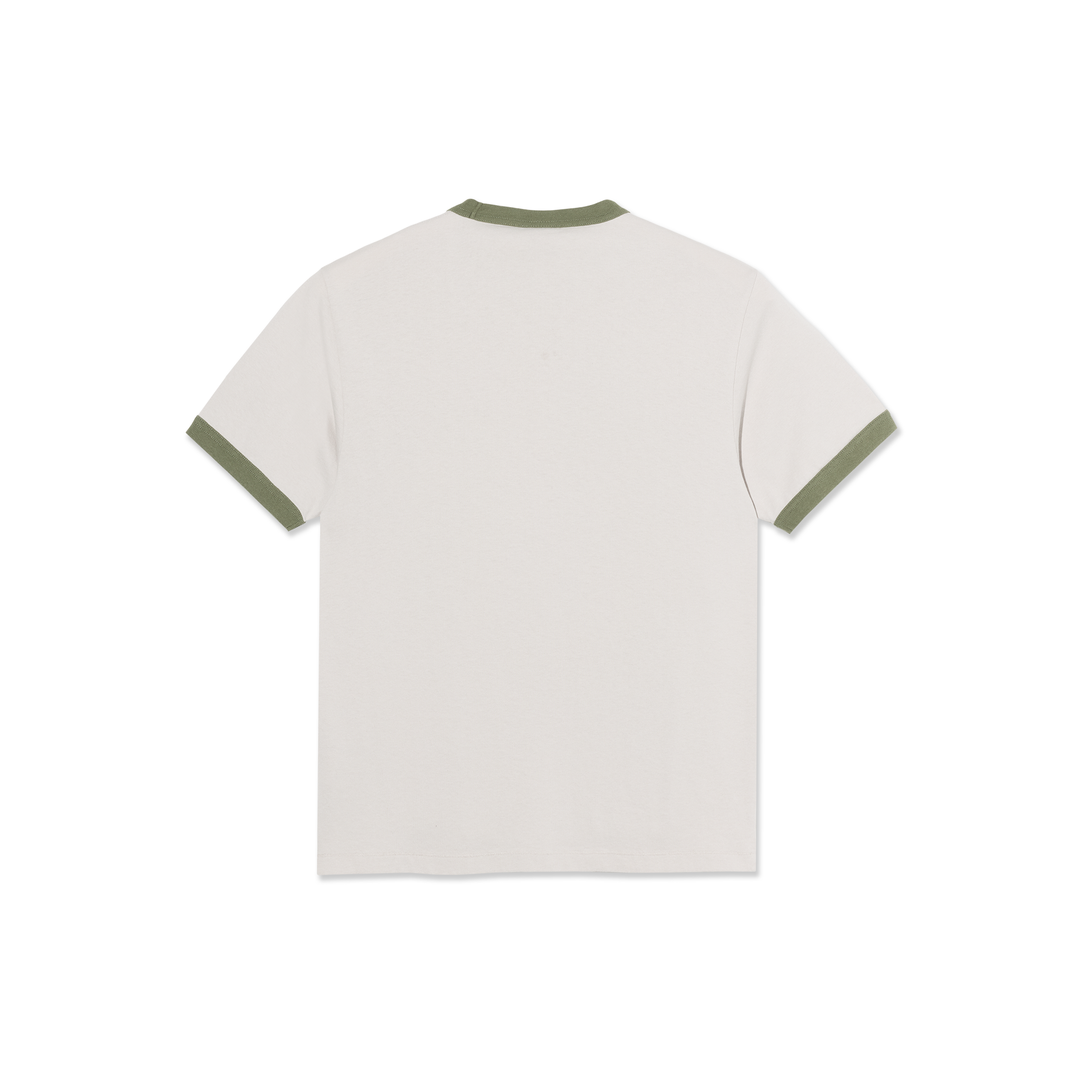 Ringer Tee - Pale Taupe/Army Green