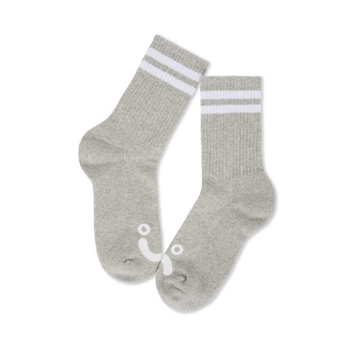 Rib Socks | Happy Sad - Heather Grey