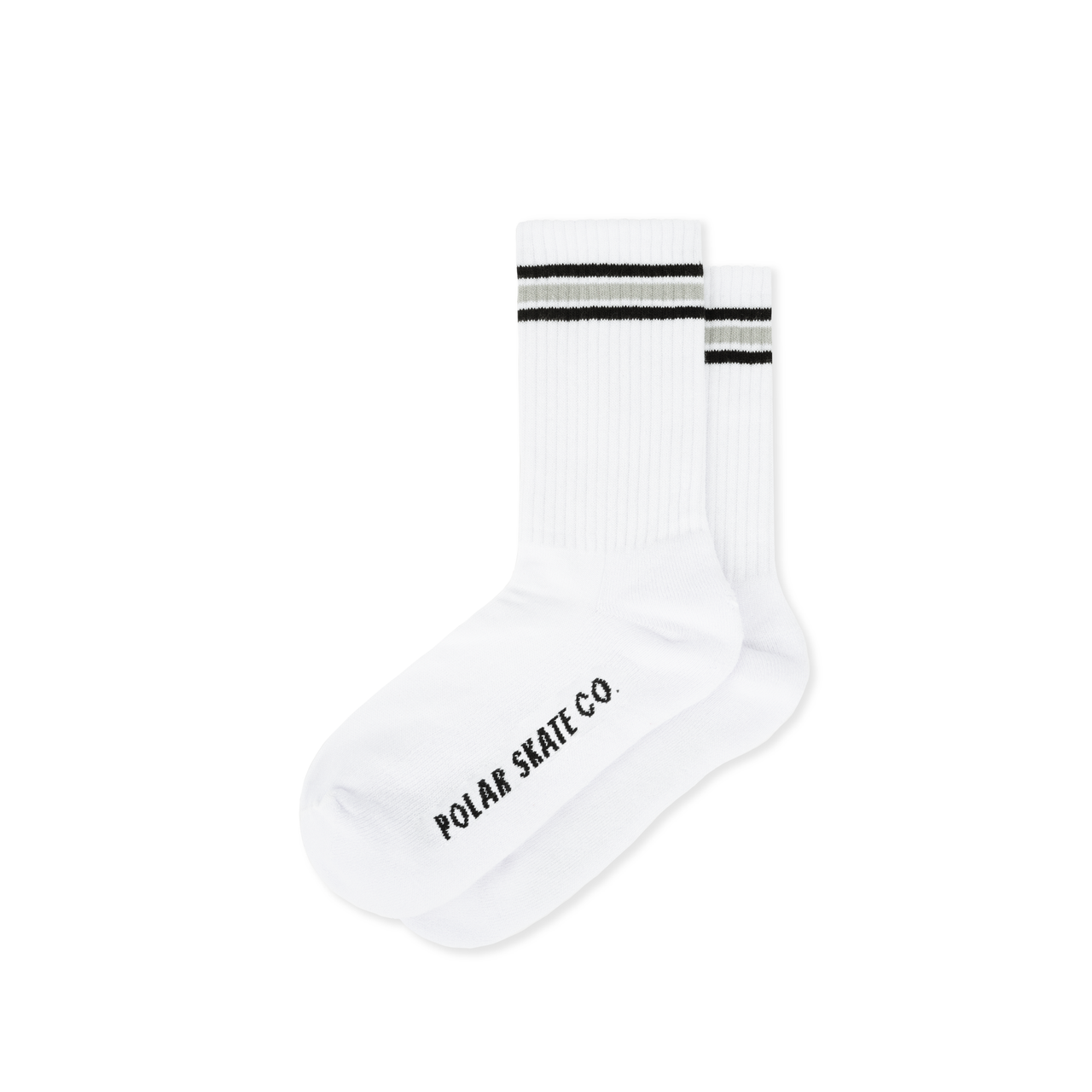 Rib Socks | Stripe - White / Black
