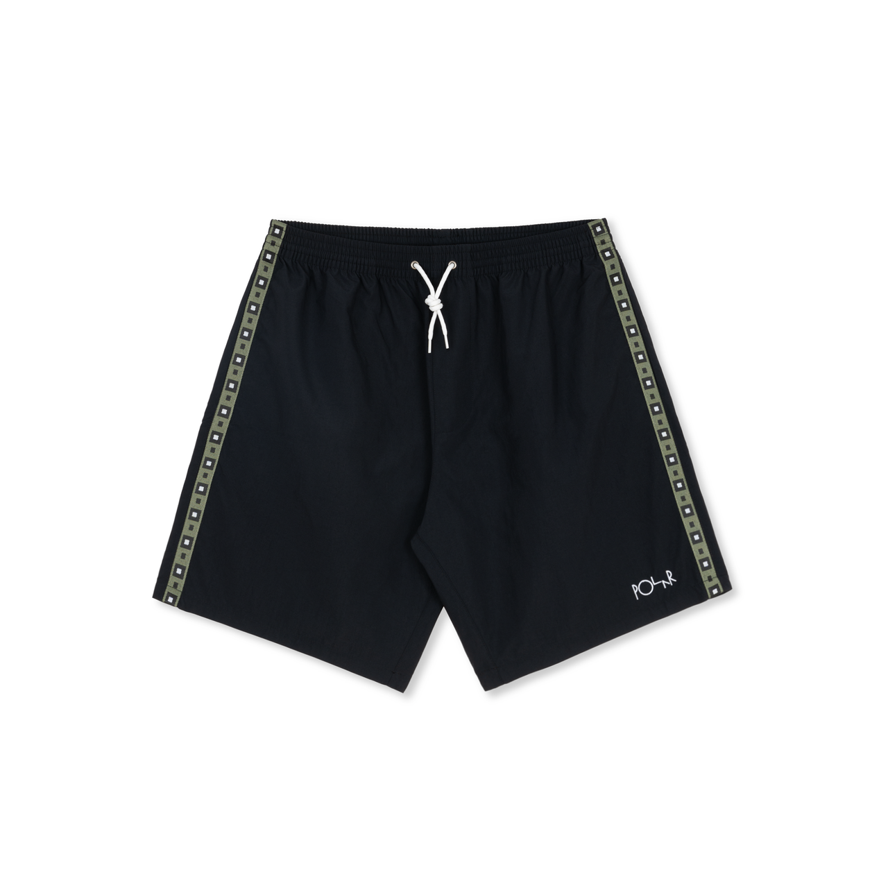 Swim Shorts | Square Stripe - Black / Jade Green