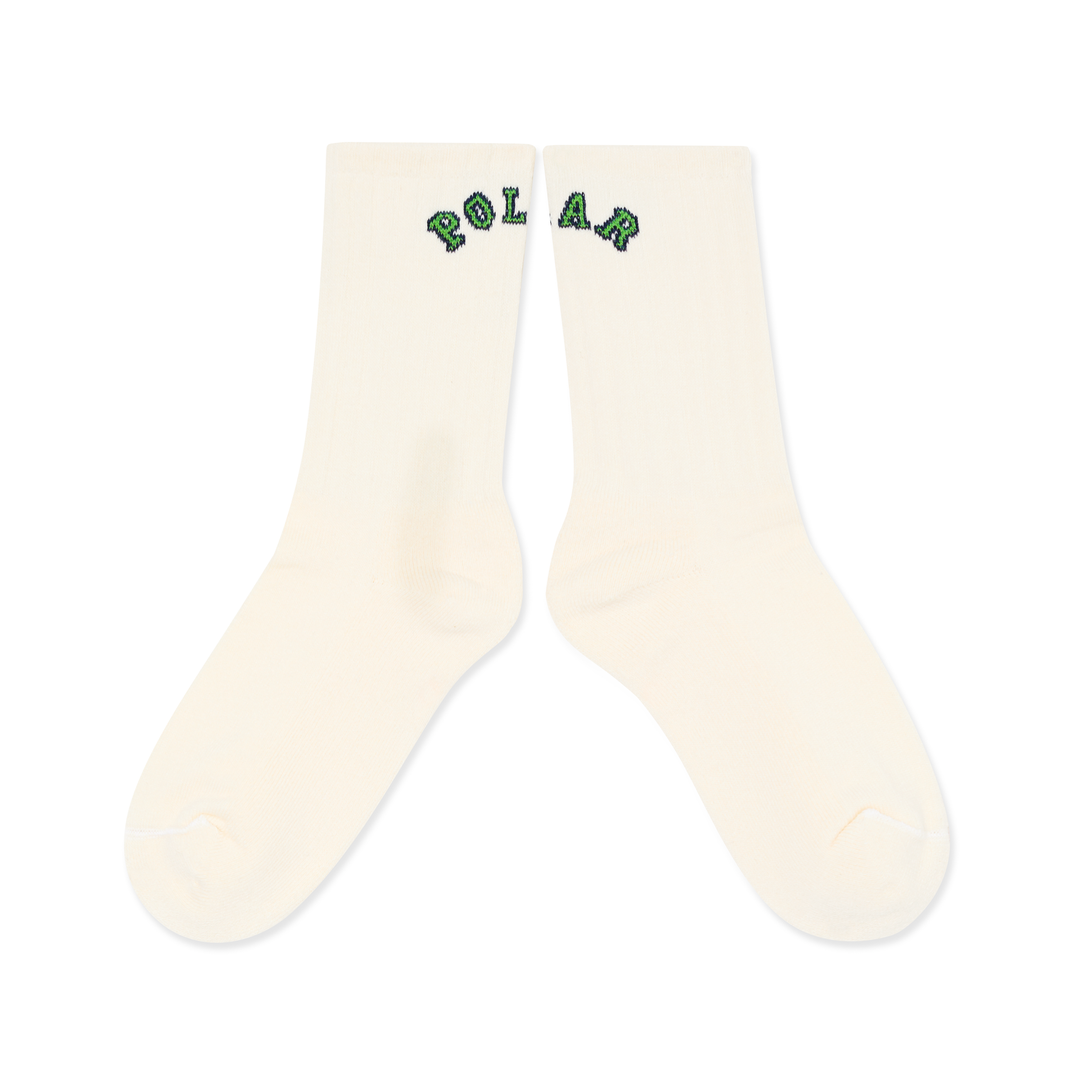 Large Rib Socks | College Logo - Cloud White