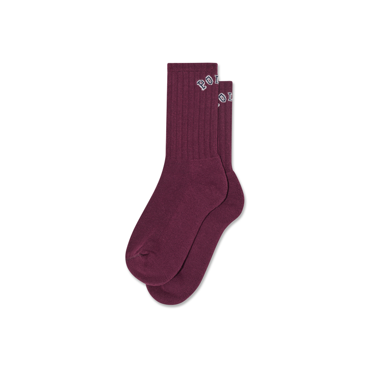 Large Rib Socks | College Logo - Wine