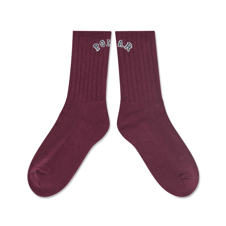 Large Rib Socks | College Logo - Wine