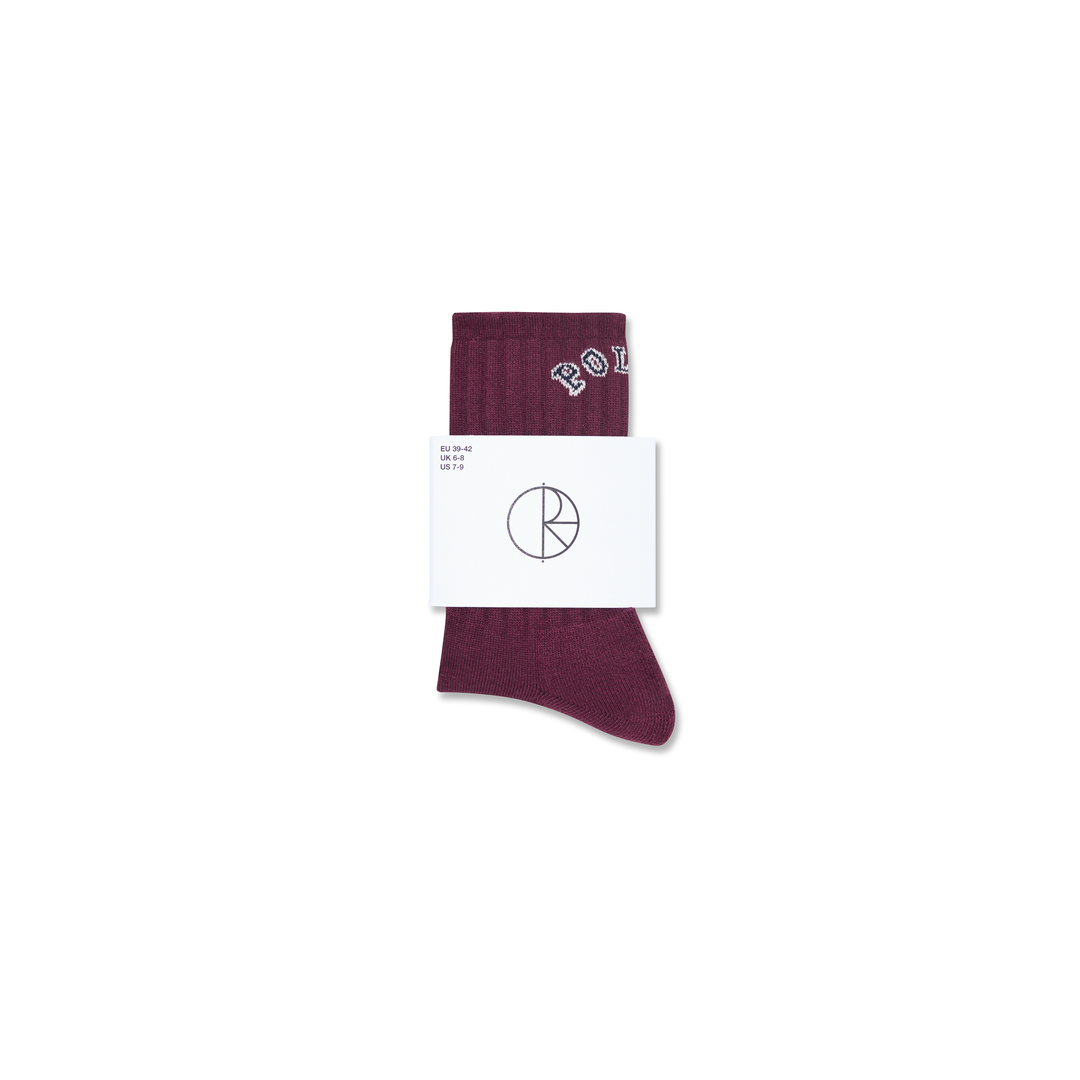 Large Rib Socks | College Logo - Wine