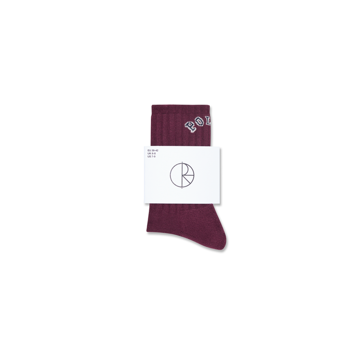 Large Rib Socks | College Logo - Wine