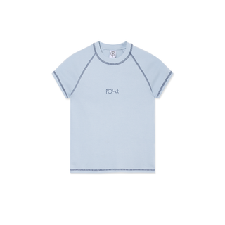 Baby Tee | Script Logo - Light Blue/Dark Blue