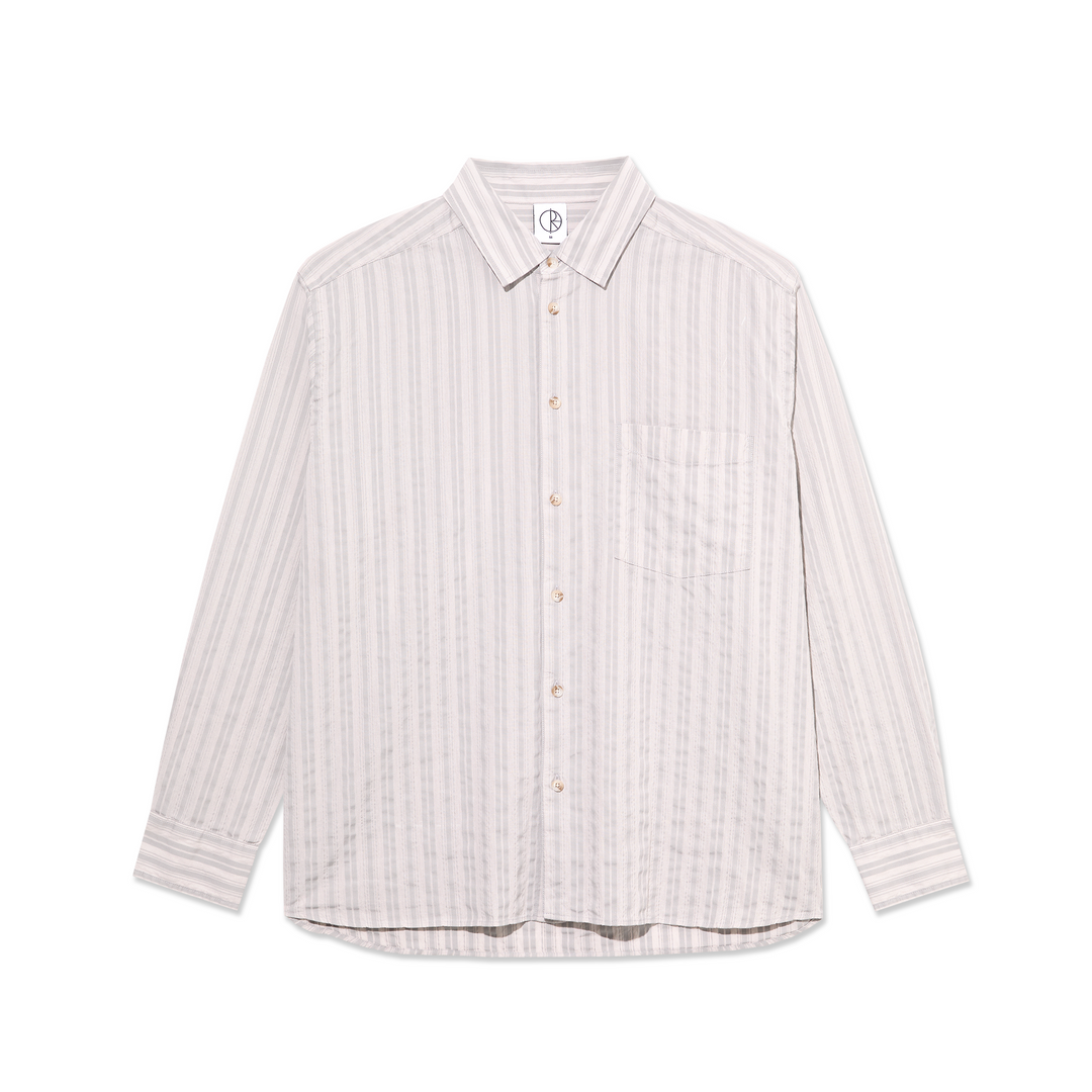 white dress shirt with grey stripes White and Lt Grey Thin Striped Shirt