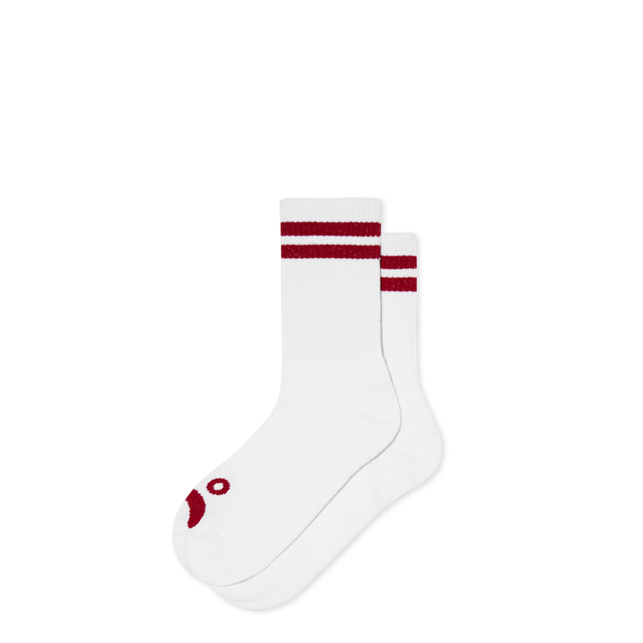 Rib Socks | Happy Sad - White/Red