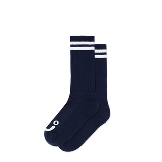 Rib Socks | Long | Happy Sad - Navy