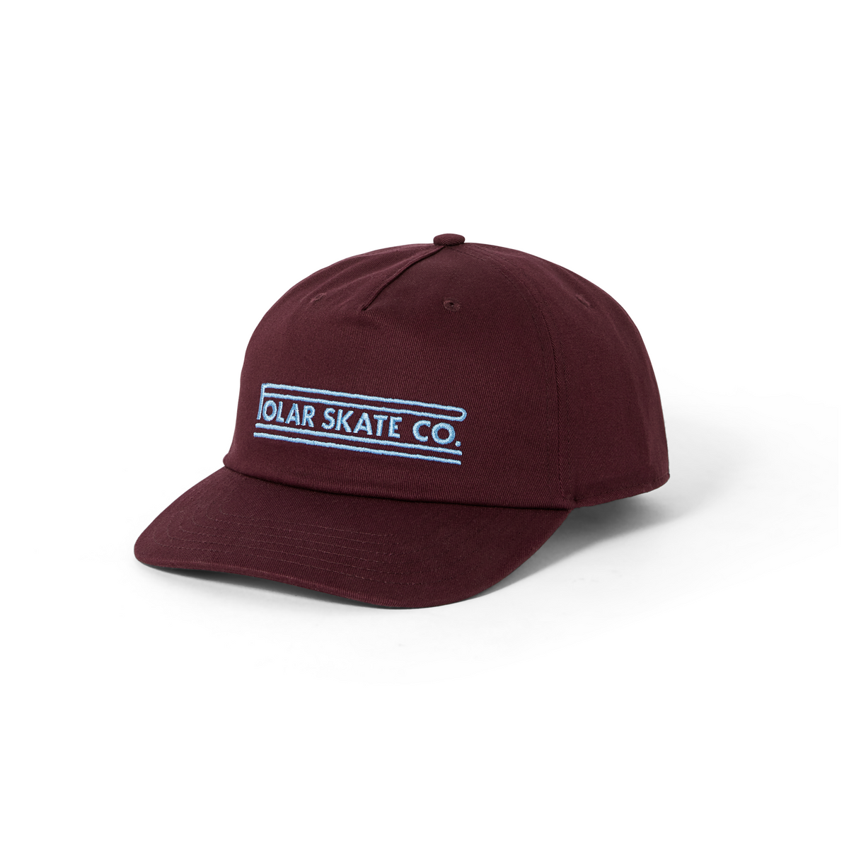 Polar Skate Co W23 Jake Cap Twill Stretch Logo DrkWine