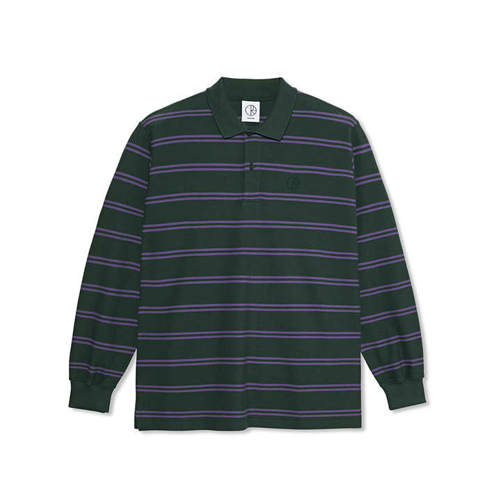 Polo LS Shirt | Stripe - Dark Teal