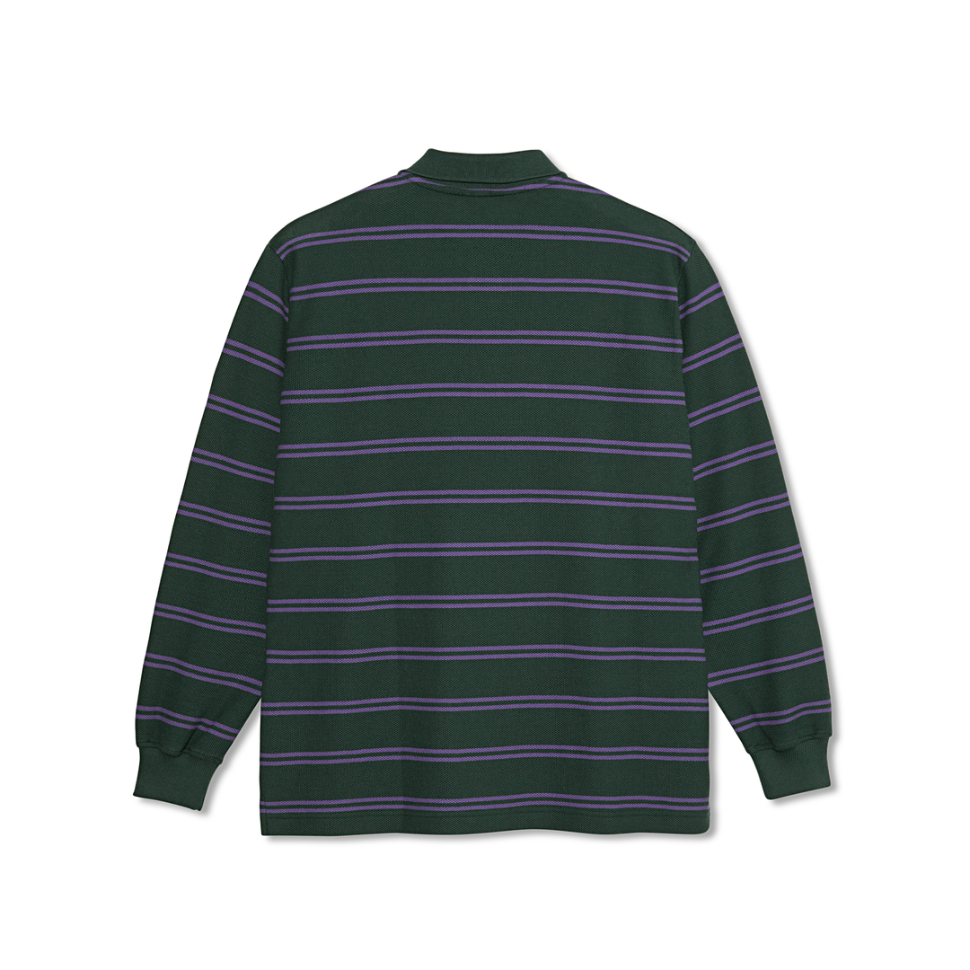 Polo LS Shirt | Stripe - Dark Teal