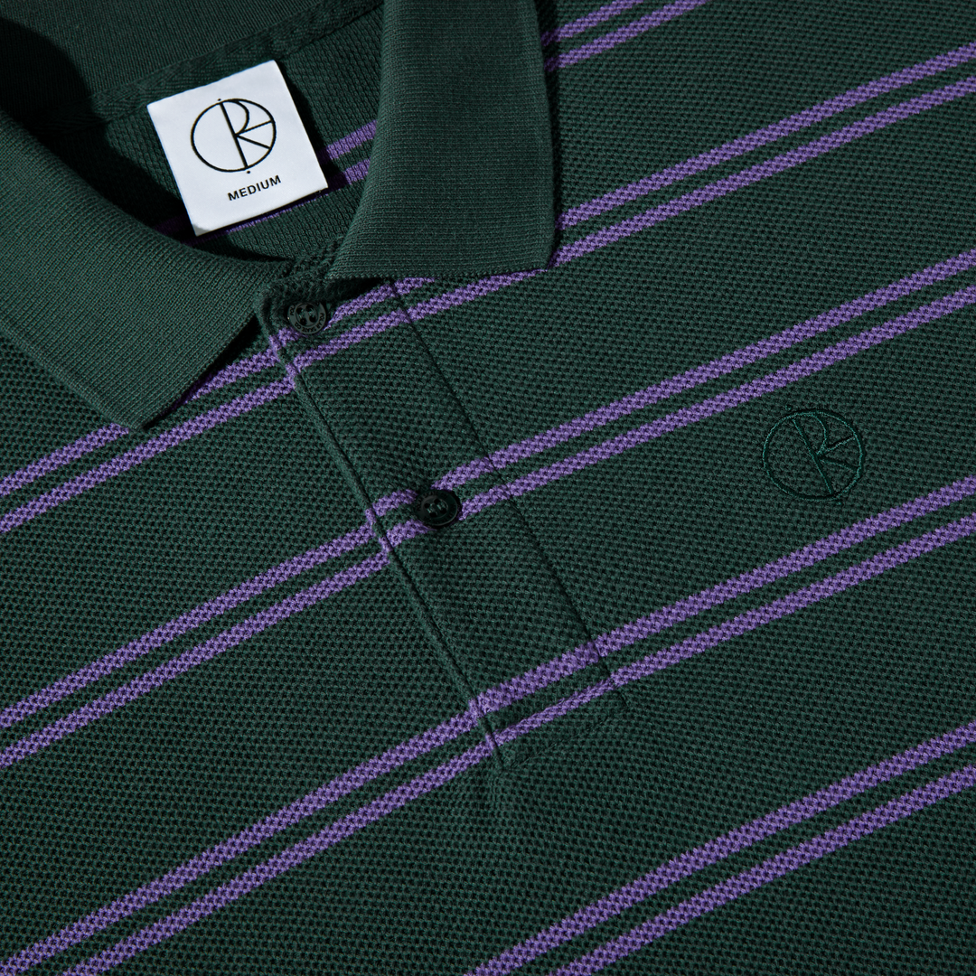 Polo LS Shirt | Stripe - Dark Teal