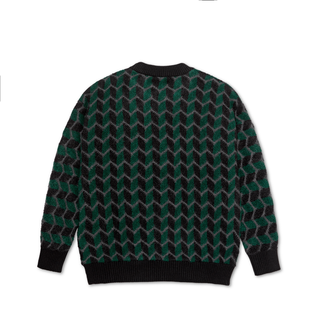 Zig Zag Knit Sweater - Black / Dark Teal