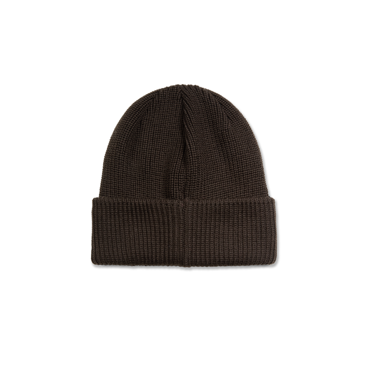 Double Fold Merino Beanie - Brown