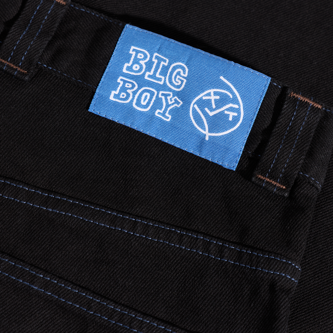 Big Boy Pants - Black/Blue Stitching