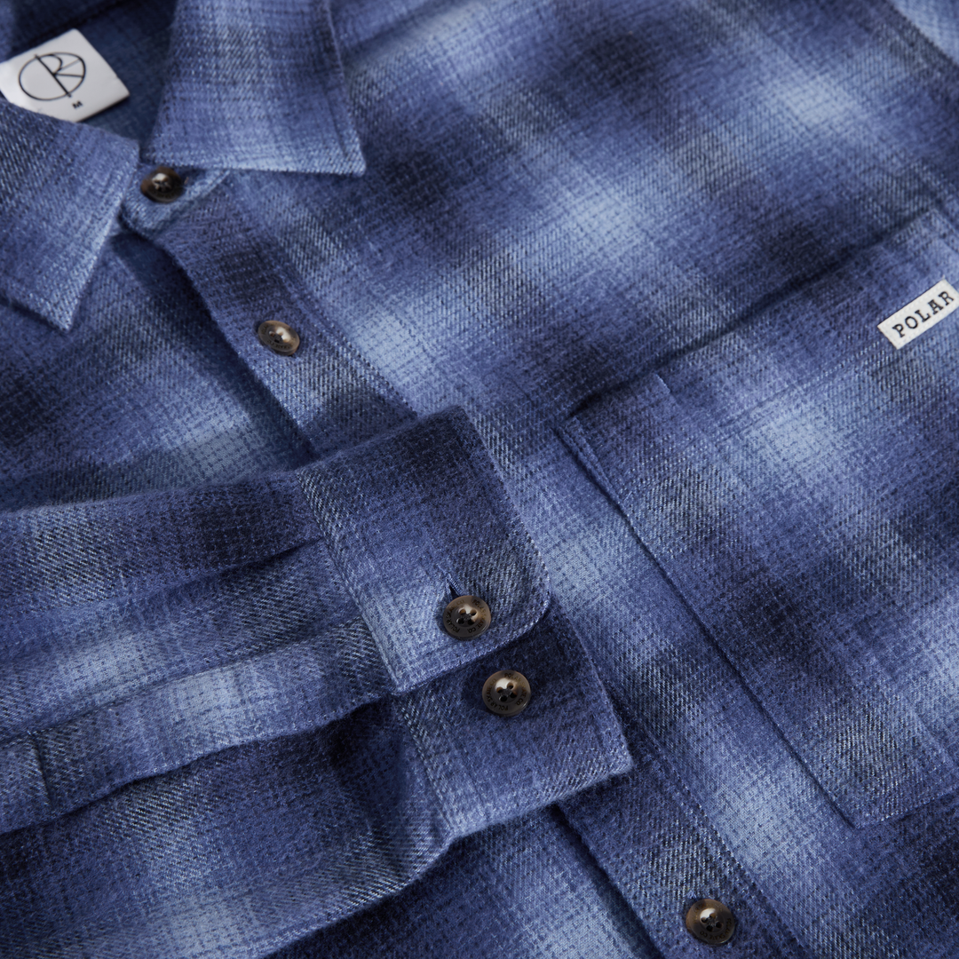 Mitchell LS Shirt | Shadow Check - Blue – Polar Skate Co. Mitchell LS Shirt | Shadow Check - Blue – Polar Skate Co.