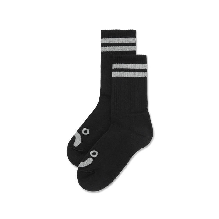 Rib Socks | Happy Sad - Black / Heather Grey