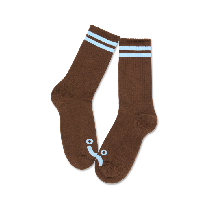 Rib Socks | Happy Sad - Brown / Blue