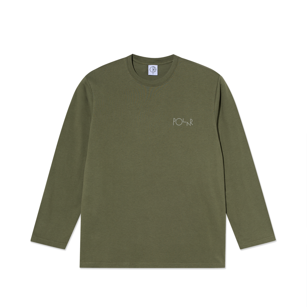 Steve LS Tee | Stroke Logo - Army Green – Polar Skate Co.