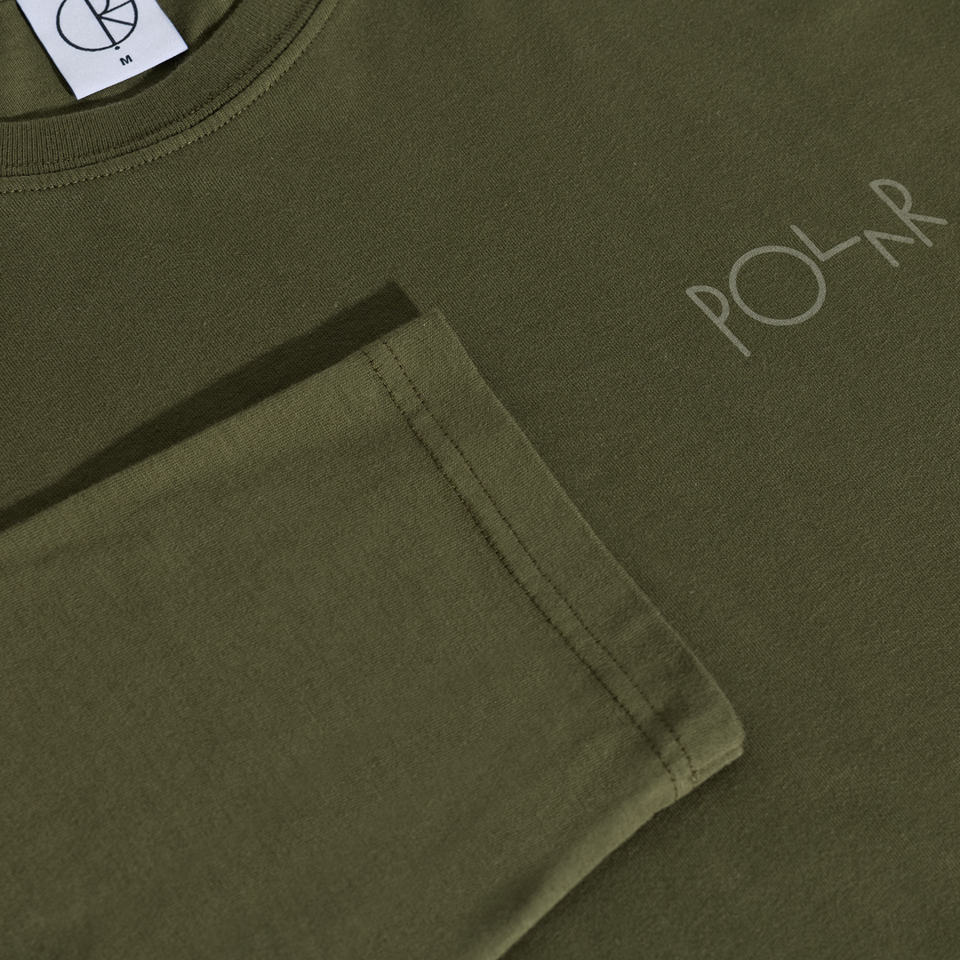 Steve Tee LS | Stroke Logo - Army Green