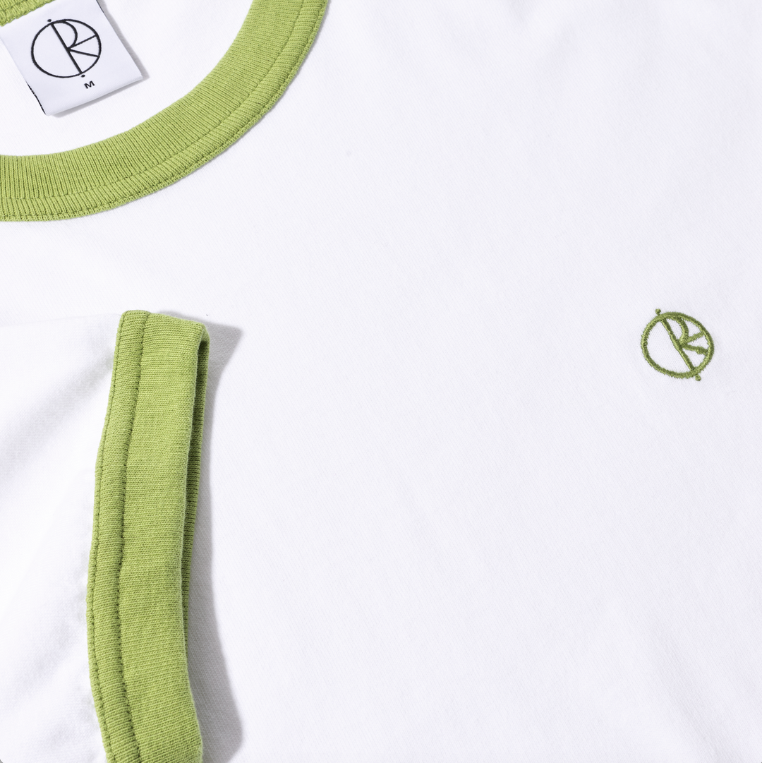 Ringer Tee - White/Peridot