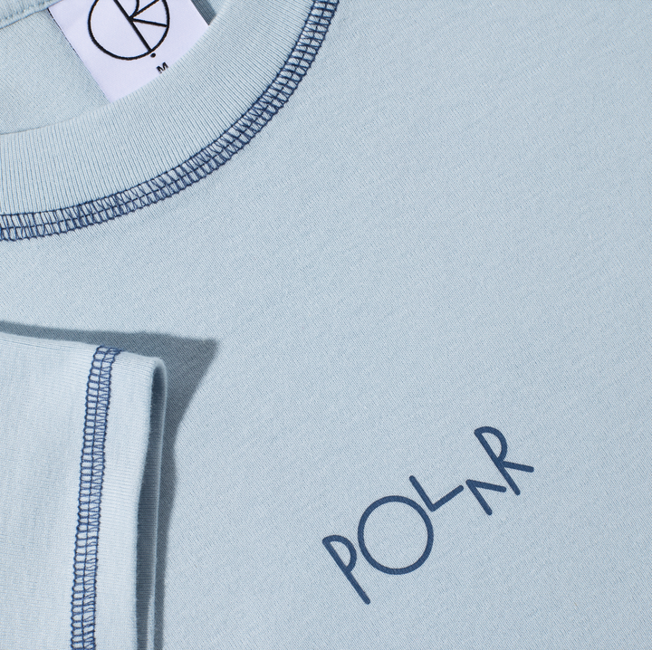 Baby Tee | Script Logo - Light Blue/Dark Blue