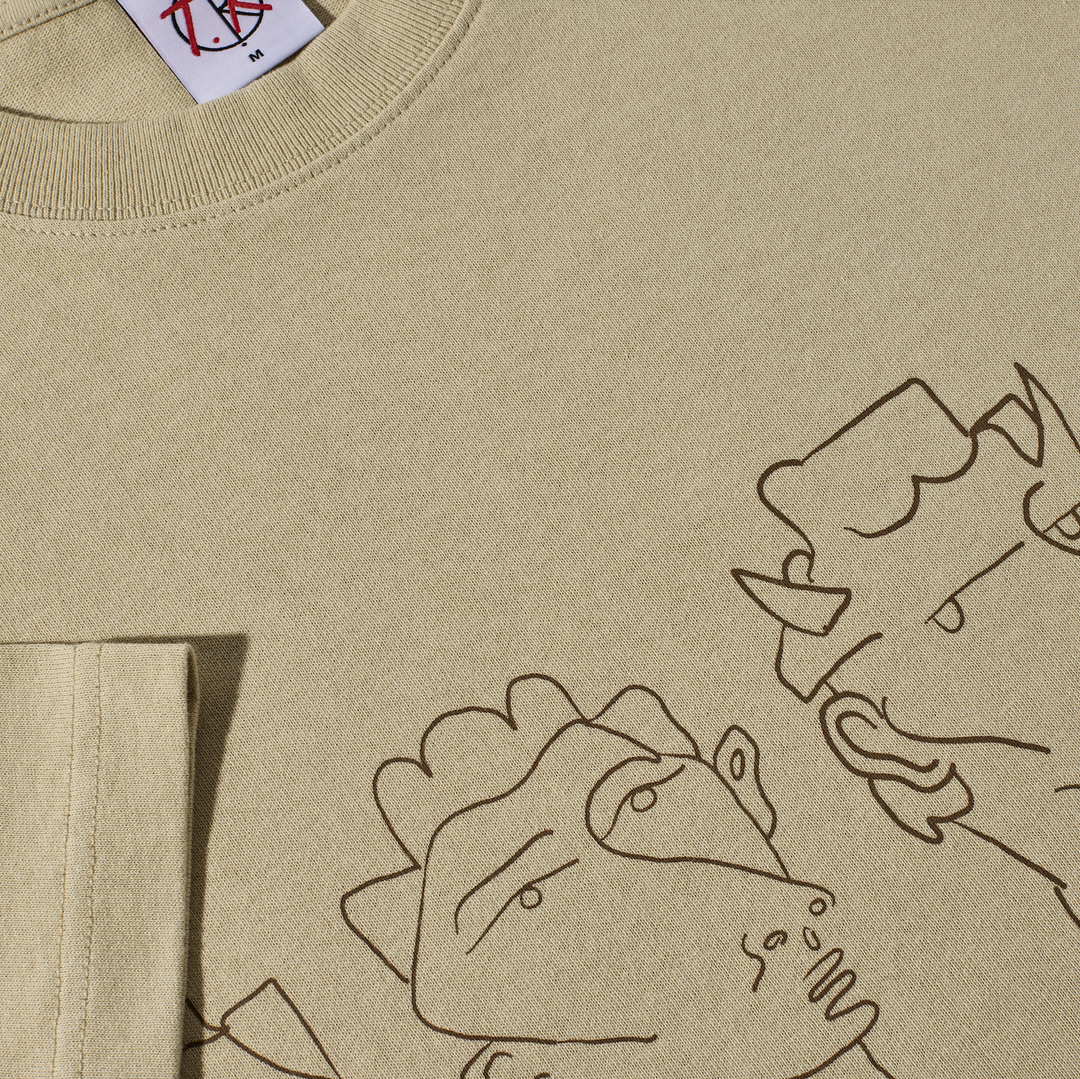 Contrast Tee | 8 Heads - Sand/Brown