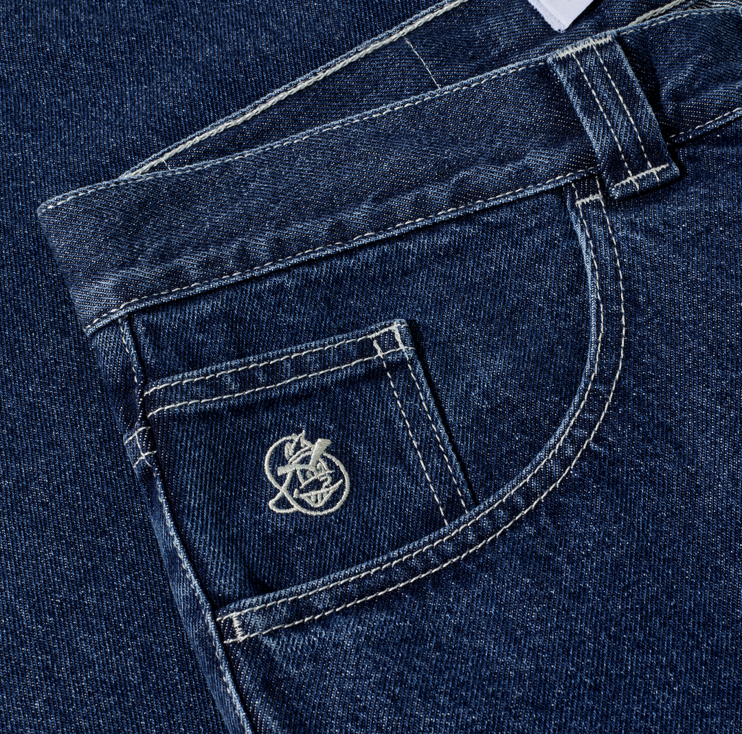 93 Pants - Dark Blue w/ White Stitching