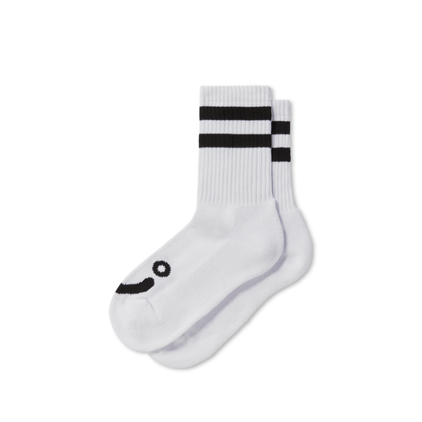 Rib Socks | Happy Sad - White