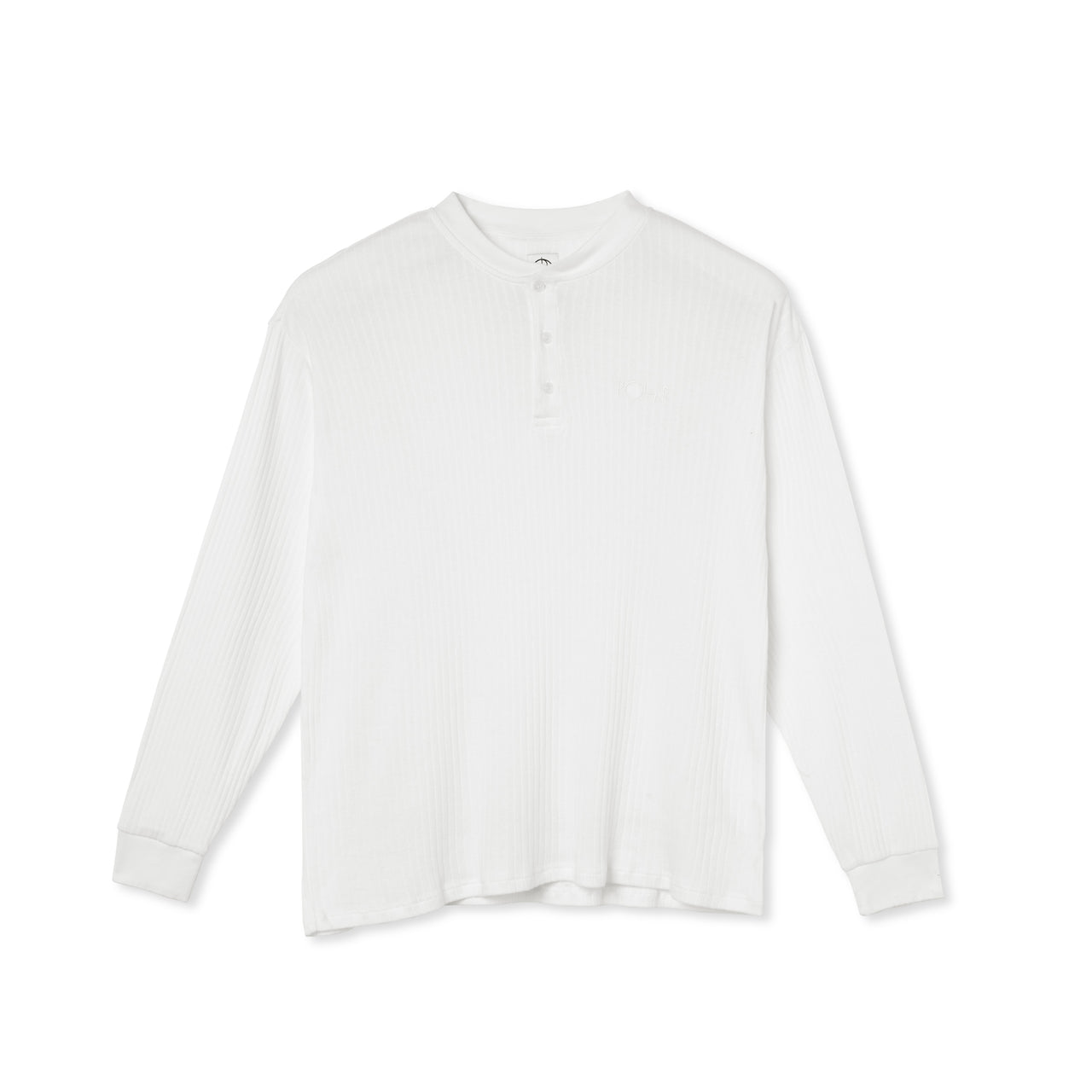 Rib Henley LS Shirt - Cloud White