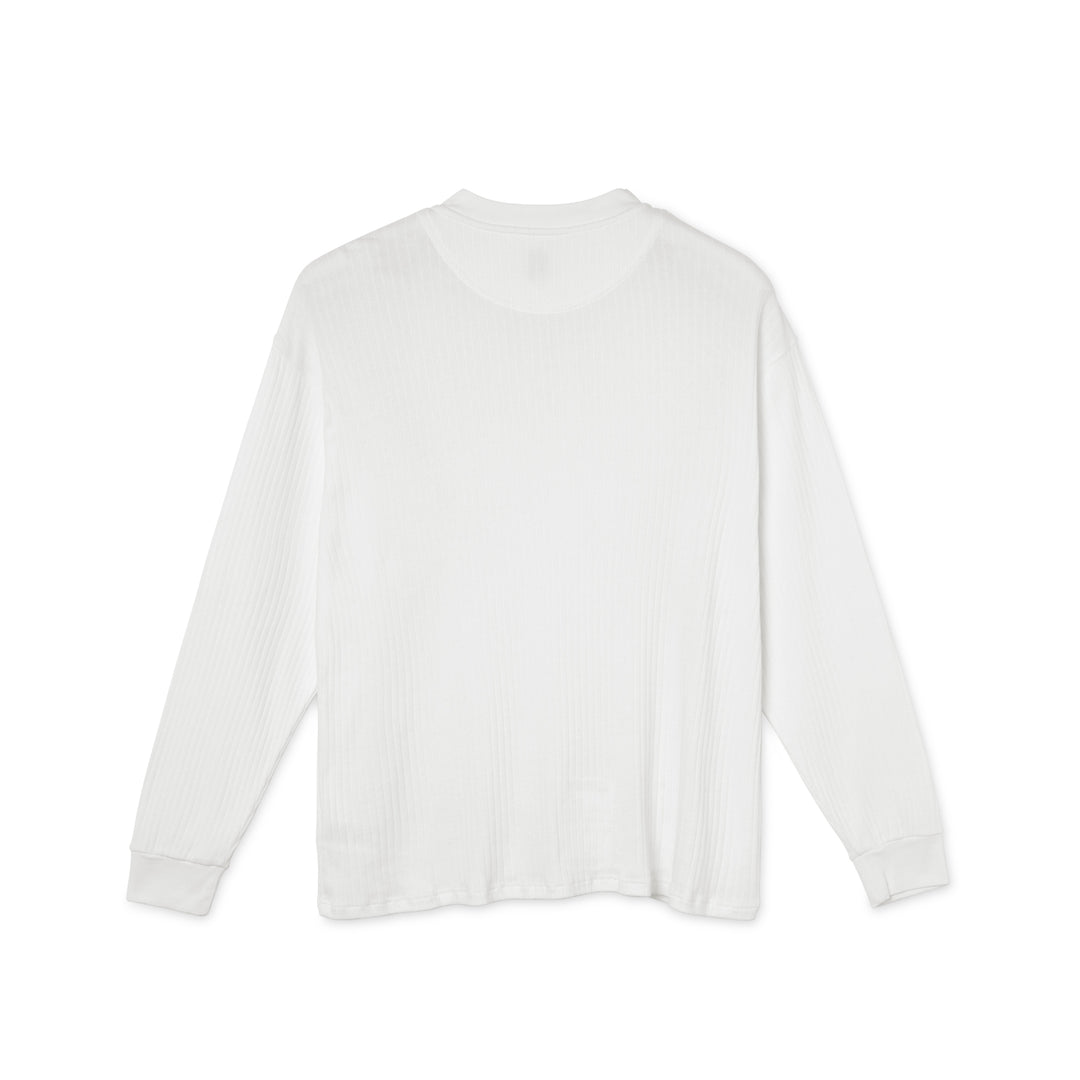 Rib Henley Longsleeve - Cloud White