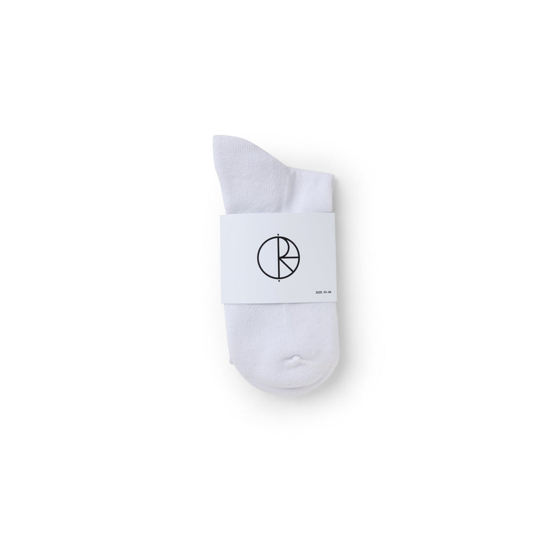 Rib Socks | Stripe - Long - White/Grey